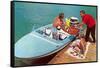 Loading Up Speedboat, Retro-null-Framed Stretched Canvas