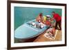 Loading Up Speedboat, Retro-null-Framed Premium Giclee Print