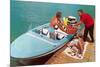 Loading Up Speedboat, Retro-null-Mounted Premium Giclee Print