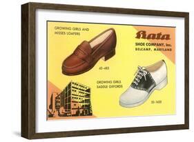 Loafers and Saddleshoes Advertisement-null-Framed Art Print