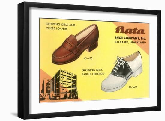 Loafers and Saddleshoes Advertisement-null-Framed Art Print