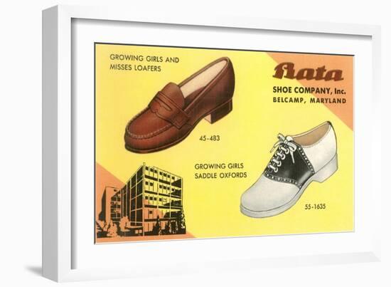 Loafers and Saddleshoes Advertisement-null-Framed Art Print