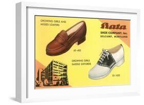 Loafers and Saddleshoes Advertisement-null-Framed Art Print