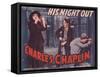 Lobby Card for 'His Night Out'-null-Framed Stretched Canvas