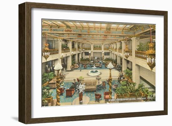 Lobby, Davenport Hotel, Spokane, Washington-null-Framed Art Print