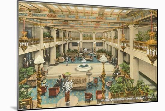 Lobby, Davenport Hotel, Spokane, Washington-null-Mounted Art Print