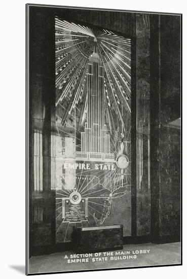 Lobby, Empire State Building, Art Deco, New York City-null-Mounted Art Print