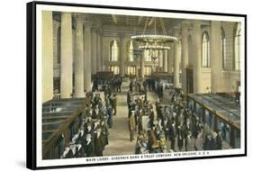 Lobby, Hibernia Bank and Trust, New Orleans-null-Framed Stretched Canvas