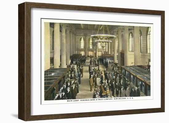 Lobby, Hibernia Bank and Trust, New Orleans-null-Framed Art Print