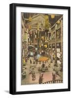 Lobby, Many Glacier Hotel, Montana-null-Framed Art Print