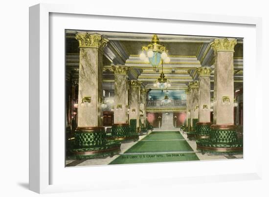 Lobby, U. S. Grant Hotel, San Diego, California-null-Framed Art Print