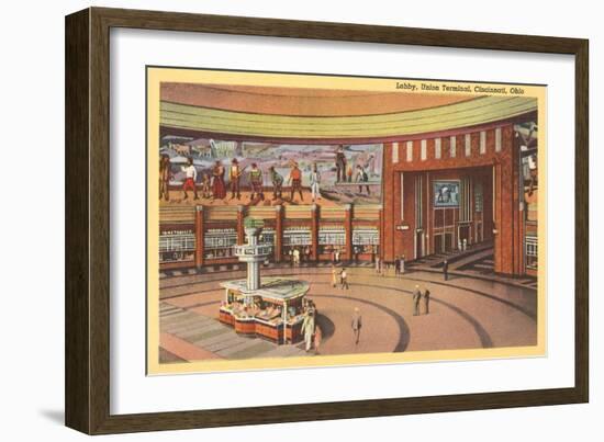 Lobby, Union Terminal Cincinnati, Ohio-null-Framed Art Print