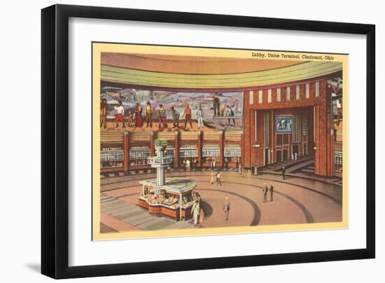 Lobby, Union Terminal Cincinnati, Ohio-null-Framed Art Print