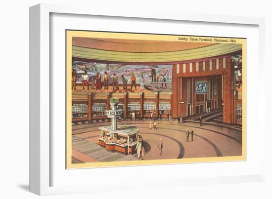 Lobby, Union Terminal Cincinnati, Ohio-null-Framed Art Print