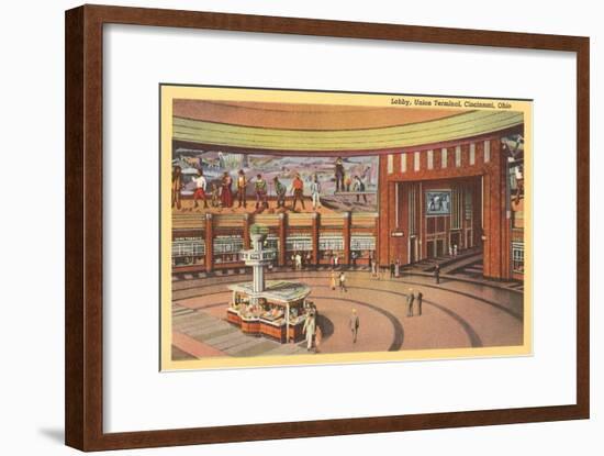 Lobby, Union Terminal Cincinnati, Ohio-null-Framed Art Print