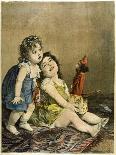 Two Little Girls are Both Delighted and Somewhat Frightened by a Jack-In-The- Box-Lobrichon-Art Print