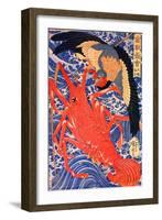 Lobster and Bird-Kuniyoshi Utagawa-Framed Giclee Print