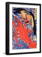 Lobster and Bird-Kuniyoshi Utagawa-Framed Giclee Print