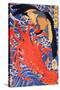 Lobster and Bird-Kuniyoshi Utagawa-Stretched Canvas