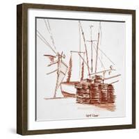 Lobster and shrimp boats and traps in Key West, Florida, USA-Richard Lawrence-Framed Photographic Print