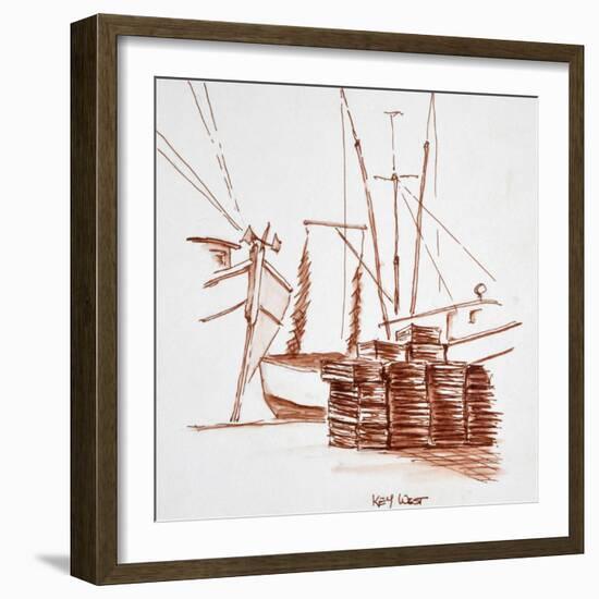 Lobster and shrimp boats and traps in Key West, Florida, USA-Richard Lawrence-Framed Photographic Print