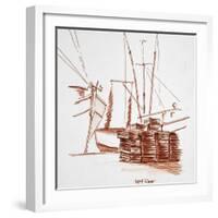 Lobster and shrimp boats and traps in Key West, Florida, USA-Richard Lawrence-Framed Photographic Print