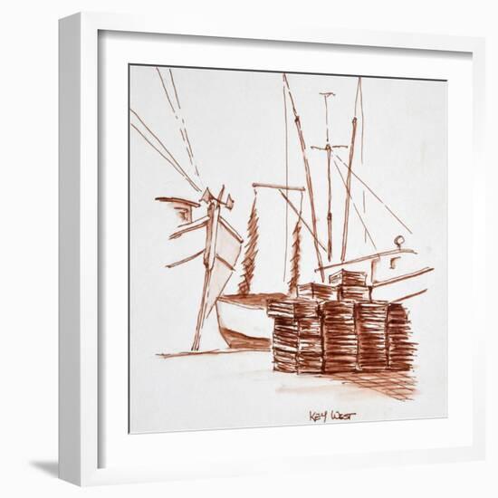 Lobster and shrimp boats and traps in Key West, Florida, USA-Richard Lawrence-Framed Photographic Print