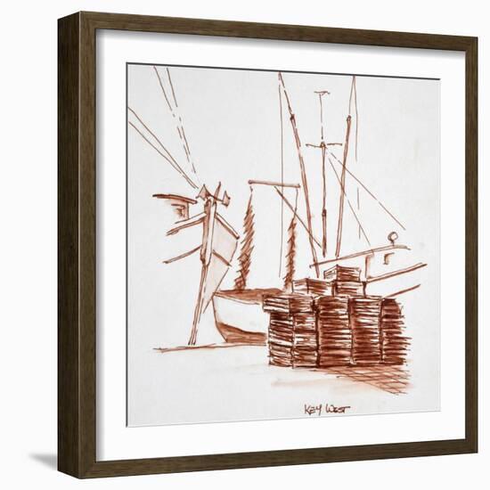 Lobster and shrimp boats and traps in Key West, Florida, USA-Richard Lawrence-Framed Premium Photographic Print