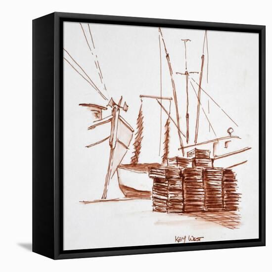 Lobster and shrimp boats and traps in Key West, Florida, USA-Richard Lawrence-Framed Stretched Canvas