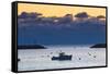 Lobster Boat at Dawn in Rye Harbor, New Hampshire-Jerry & Marcy Monkman-Framed Stretched Canvas
