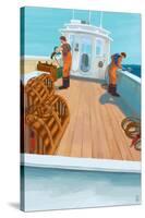 Lobster Boat Fishing-Lantern Press-Stretched Canvas