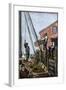 Lobster-Boat Unloaded Along a Maine Pier, circa 1880-null-Framed Giclee Print