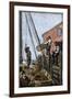 Lobster-Boat Unloaded Along a Maine Pier, circa 1880-null-Framed Giclee Print