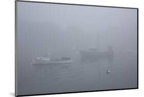 Lobster Boats and in Fog, New Harbor, Maine, USA-Lynn M^ Stone-Mounted Photographic Print