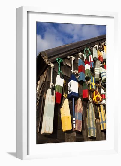 Lobster Buoys, Gloucester, Massachusetts, USA-Walter Bibikow-Framed Premium Photographic Print