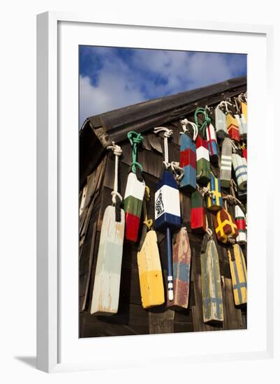 Lobster Buoys, Gloucester, Massachusetts, USA-Walter Bibikow-Framed Photographic Print