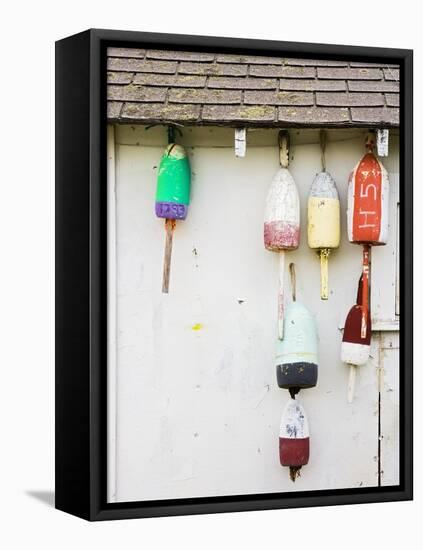 Lobster Buoys on Hut-Tom Grill-Framed Stretched Canvas