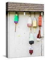 Lobster Buoys on Hut-Tom Grill-Stretched Canvas