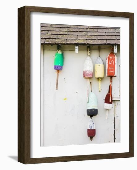 Lobster Buoys on Hut-Tom Grill-Framed Photographic Print