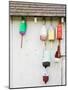 Lobster Buoys on Hut-Tom Grill-Mounted Photographic Print