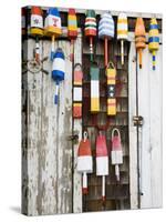 Lobster Buoys, Rockport Harbour, Rockport, Cape Ann, Massachusetts, USA-Walter Bibikow-Stretched Canvas