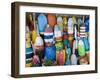 Lobster Buoys, Rockport Harbour, Rockport, Cape Ann, Massachusetts, USA-Walter Bibikow-Framed Premium Photographic Print