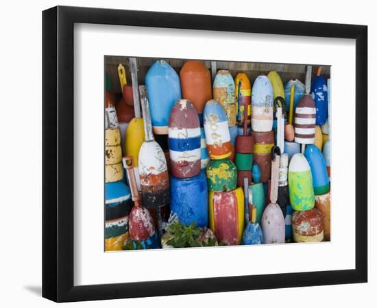 Lobster Buoys, Rockport Harbour, Rockport, Cape Ann, Massachusetts, USA-Walter Bibikow-Framed Photographic Print