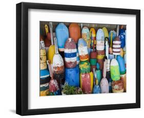 Lobster Buoys, Rockport Harbour, Rockport, Cape Ann, Massachusetts, USA-Walter Bibikow-Framed Photographic Print