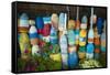 Lobster Buoys, Rockport, Massachusetts, USA-Walter Bibikow-Framed Stretched Canvas