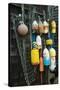 Lobster Buoys, Rockport, Massachusetts, USA-Walter Bibikow-Stretched Canvas