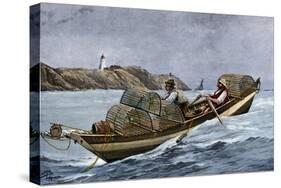 Lobster Fishermen in the Grand Manan Channel Between Maine and New Brunswick, 1890s-null-Stretched Canvas