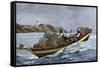 Lobster Fishermen in the Grand Manan Channel Between Maine and New Brunswick, 1890s-null-Framed Stretched Canvas