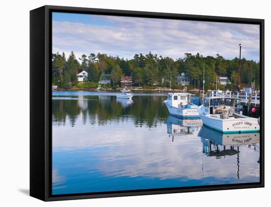 Lobster Fishing Boats, Boothbay Harbor, Maine, New England, United States of America, North America-Alan Copson-Framed Stretched Canvas