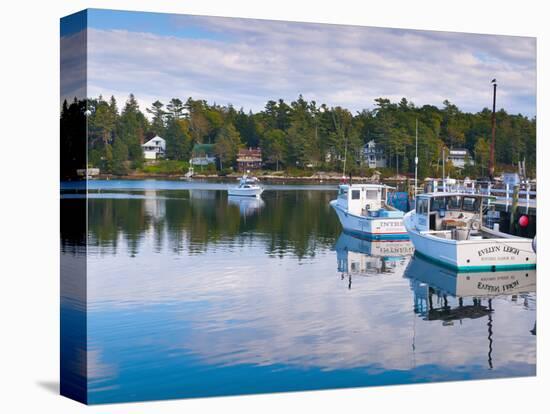 Lobster Fishing Boats, Boothbay Harbor, Maine, New England, United States of America, North America-Alan Copson-Stretched Canvas